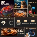 Magcubic Android 14 900ANSI Projector Auto Focus Native 1080P Support 8K With Wifi6 BT5.4 Portable Movie Outdoor HY350Max - Image 2