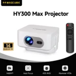 Magcubic Auto Focus Android 14 4K Projector 400ANSI 8K Native 720P HY300Max With Wifi6 BT5.4 Allwinner H726 Portable Outdoor