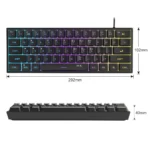 MageGee Mini 60% Gaming Keyboard, RGB Backlit 61 Key Ultra-Compact Keyboard, TS91 Ergonomic Waterproof Mechanical Feeling Office - Image 6