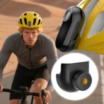 White mini action camera showing compact design and screen