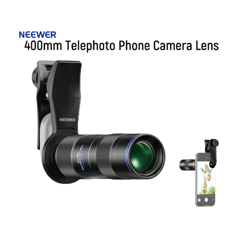 NEEWER 400mm telephoto phone camera lens with 17mm threaded clip on smartphone