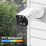 8MP 4K IP camera installed outdoors with flexible mounting