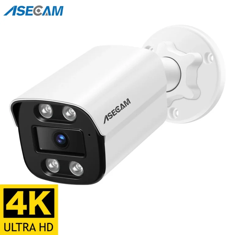 4K 8MP metal bullet IP security camera with audio and PoE