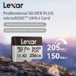 Lexar 256GB MicroSDXC memory card close-up