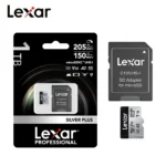 Lexar MicroSDXC card showing storage capacity options