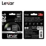 Lexar Silver Plus MicroSDXC card angled view
