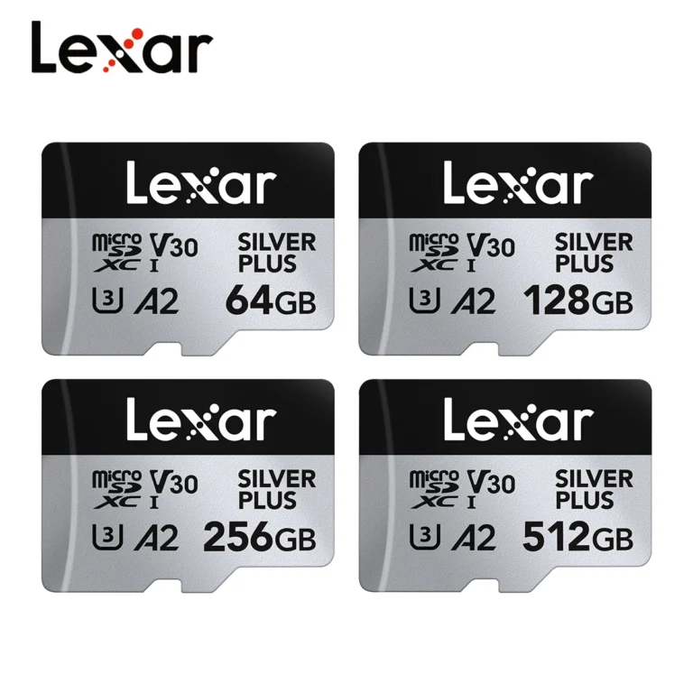 Lexar Silver Plus MicroSDXC card front view