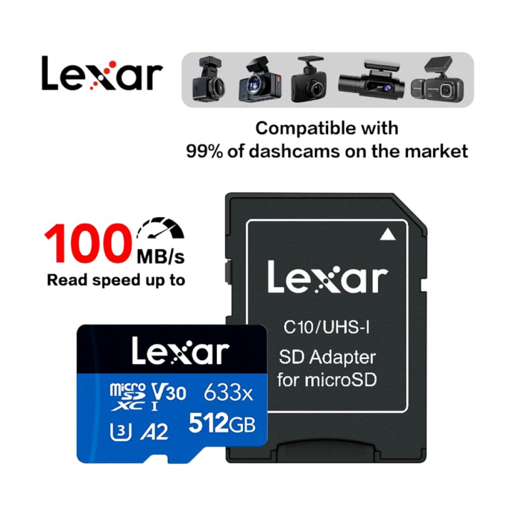 Lexar 633x Micro SD Card front view