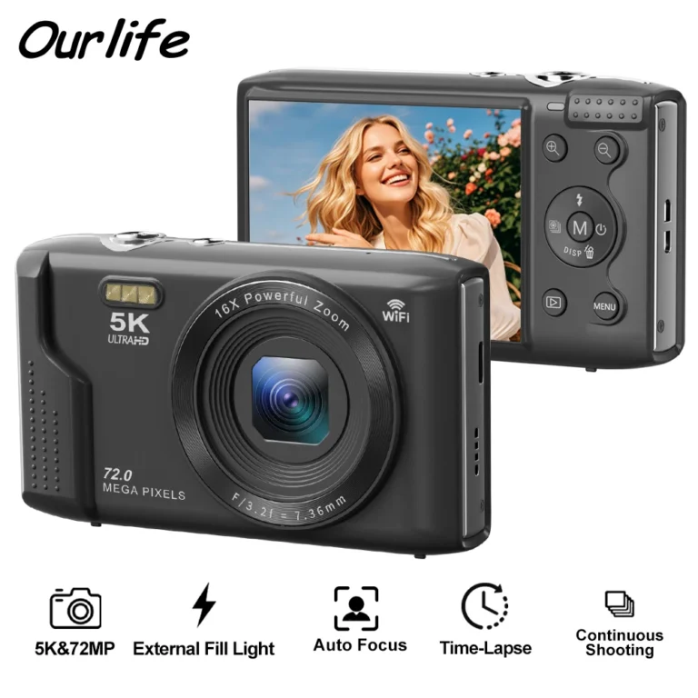 Ourlife compact digital camera with 2.8 inch LCD and 16x zoom front view