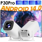 P30PRO Android 14 Smart Mini Projector WiFi6 BT 5.0 Supports 4K 1280 * 720P Supports Screen Mirroring Home Theater Projector