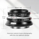 Pergear 25mm F1.7 lens mounted on mirrorless camera