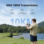 Potensic ATOM 2 drone remote control showing 5.5 inch FHD touchscreen