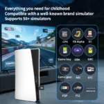 RS5 console connected to TV displaying retro games