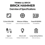 Close-up of TRIMUI BRICK Hammer console buttons with RGB lighting