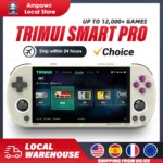 TRIMUI SMART PRO handheld console front view with RGB joysticks