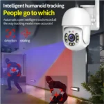 Tuya 4MP PTZ camera showing side angle with waterproof design