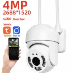 Tuya 4MP PTZ outdoor WiFi security camera front view