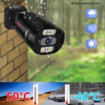 8MP 4K security camera mounted outdoors with side installation