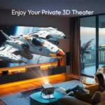 VEVSHAO V80 4K Projector Full HD1080P 2200 Anis Lumens Android 11.0 WiFi 6 Video Home Movie Theater Projectors with Base Stand - Image 3