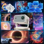 Velec Projector TP350NTV 650 ANSI 1080P 4K Auto Focus BT5.2 WIFI6 Android 13 Portable Outdoor Video Smart Home Theater Projector - Image 2