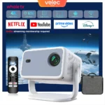 Velec Projector TP350NTV 650 ANSI 1080P 4K Auto Focus BT5.2 WIFI6 Android 13 Portable Outdoor Video Smart Home Theater Projector