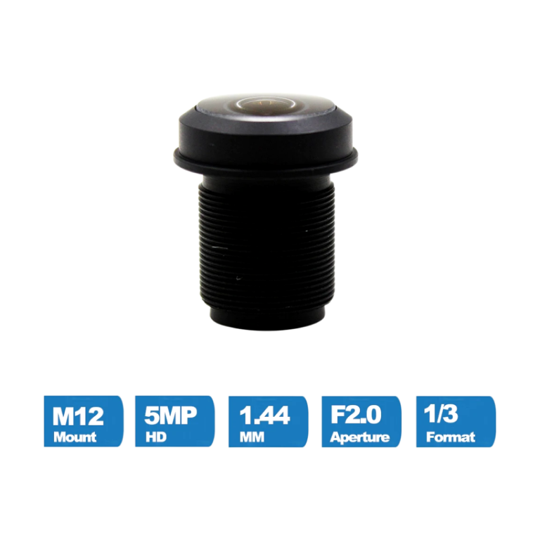 Witrue 1.44mm 5MP fisheye lens front view with M12 mount