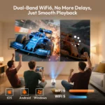 XGODY 4K 1080p LED Projector with 12000 Lumen Brightness, WiFi 6 Bluetooth 5.0 Portable Home Theater System for entertainment - Image 5