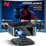 XIWBSY 2025 Laser TOF Focus Projector 45000Lumens Moive Daylight Projector Portable 4K Android 12.0 LED Projector WIFI6/20MS