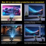 XIWBSY 2025 Laser TOF Focus Projector 45000Lumens Moive Daylight Projector Portable 4K Android 12.0 LED Projector WIFI6/20MS - Image 5