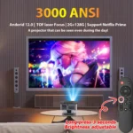 XIWBSY 2025 Laser TOF Focus Projector 45000Lumens Moive Daylight Projector Portable 4K Android 12.0 LED Projector WIFI6/20MS - Image 3
