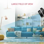 YI Pro 2K security camera with wide viewing angle illustration